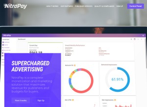 How nitropay.com looks like on a tablet such as an iPad.