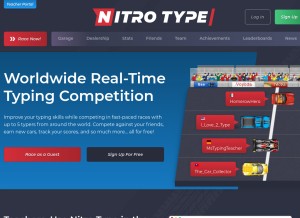 How nitrotype.com looks like on a tablet such as an iPad.