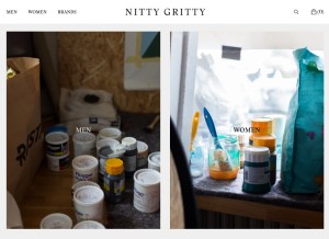 How nittygrittystore.com looks like on a tablet such as an iPad.