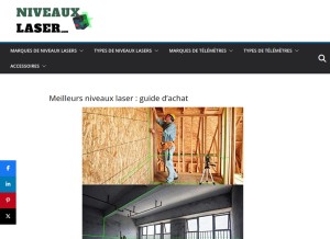 How niveauxlaser.com looks like on a tablet such as an iPad.