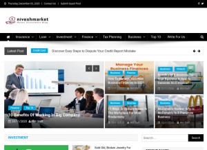 How niveshmarket.com looks like on a tablet such as an iPad.