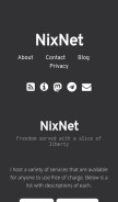 How nixnet.xyz looks like on a mobile device such as an iPhone.