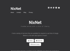 How nixnet.xyz looks like on a tablet such as an iPad.