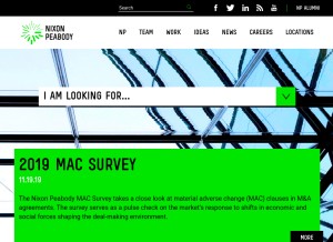 How nixonpeabody.com looks like on a tablet such as an iPad.