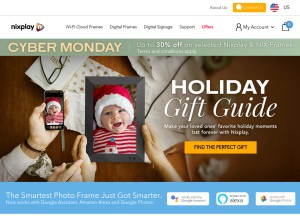 How nixplay.com looks like on a tablet such as an iPad.