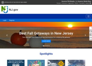 How nj.gov looks like on a tablet such as an iPad.