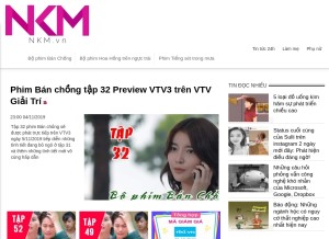 How nkm.vn looks like on a tablet such as an iPad.