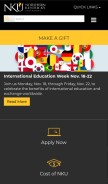 How nku.edu looks like on a mobile device such as an iPhone.