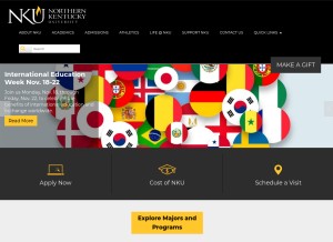 How nku.edu looks like on a tablet such as an iPad.