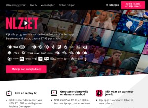 How nlziet.nl looks like on a tablet such as an iPad.