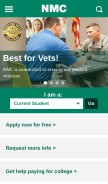 How nmc.edu looks like on a mobile device such as an iPhone.