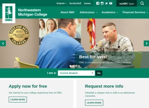 How nmc.edu looks like on a tablet such as an iPad.