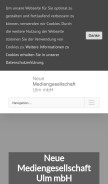How nmg.de looks like on a mobile device such as an iPhone.