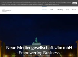 How nmg.de looks like on a tablet such as an iPad.
