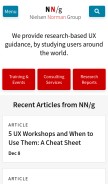 How nngroup.com looks like on a mobile device such as an iPhone.