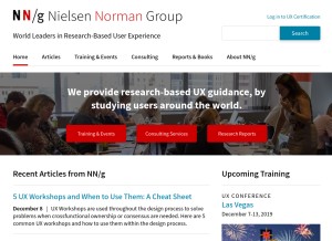 How nngroup.com looks like on a tablet such as an iPad.