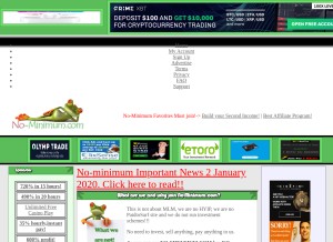 How no-minimum.com looks like on a tablet such as an iPad.