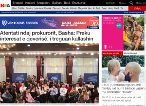 How noa.al looks like on a tablet such as an iPad.