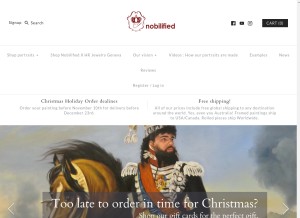 How nobilified.com looks like on a tablet such as an iPad.