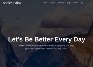 How noblestudios.com looks like on a tablet such as an iPad.