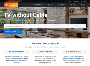 How nocable.org looks like on a tablet such as an iPad.