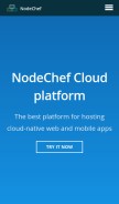 How nodechef.com looks like on a mobile device such as an iPhone.