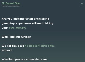 How nodepositslots.nz looks like on a tablet such as an iPad.
