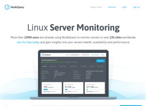How nodequery.com looks like on a tablet such as an iPad.