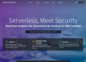 How nodesource.com looks like on a tablet such as an iPad.