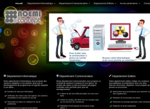 How noemiconcept.com looks like on a tablet such as an iPad.
