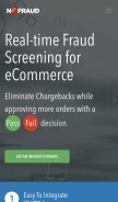 How nofraud.com looks like on a mobile device such as an iPhone.