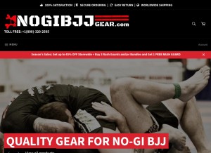 How nogibjjgear.com looks like on a tablet such as an iPad.