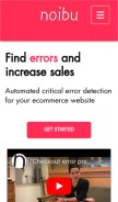 How noibu.com looks like on a mobile device such as an iPhone.