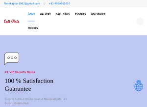 How noidacallgirls.com looks like on a tablet such as an iPad.