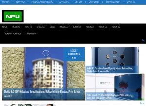 How nokiapoweruser.com looks like on a tablet such as an iPad.
