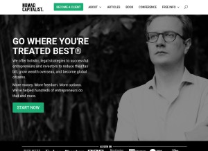 How nomadcapitalist.com looks like on a tablet such as an iPad.