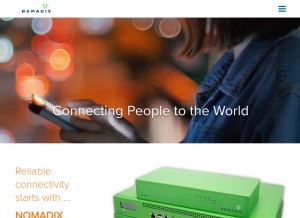 How nomadix.com looks like on a tablet such as an iPad.