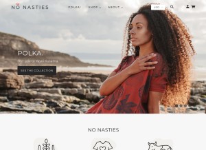 How nonasties.in looks like on a tablet such as an iPad.