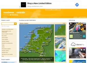 How noodweercentrale.nl looks like on a tablet such as an iPad.