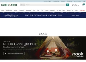 How nook.com looks like on a tablet such as an iPad.
