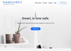 How noonlight.com looks like on a tablet such as an iPad.