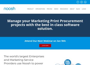 How noosh.com looks like on a tablet such as an iPad.