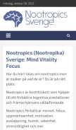 How nootropicssverige.org looks like on a mobile device such as an iPhone.