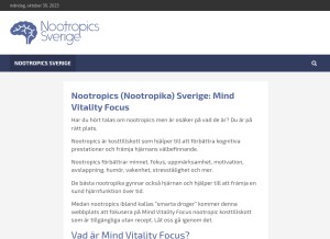 How nootropicssverige.org looks like on a tablet such as an iPad.