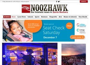 How noozhawk.com looks like on a tablet such as an iPad.