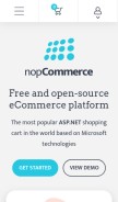 How nopcommerce.com looks like on a mobile device such as an iPhone.