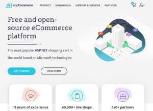 How nopcommerce.com looks like on a tablet such as an iPad.