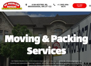 How noproblemmovers.com looks like on a tablet such as an iPad.