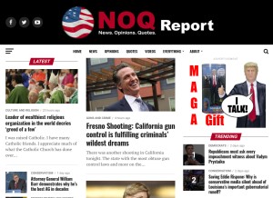 How noqreport.com looks like on a tablet such as an iPad.
