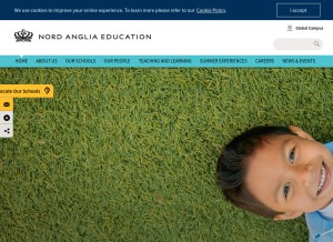 How nordangliaeducation.com looks like on a tablet such as an iPad.
